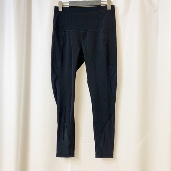 Lululemon Wunder Under High-Rise Tight 25" Chiffon Mesh Black Size 8 - Picture 2 of 8